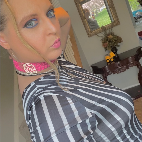 Striped Women's Bodycon Tight Shorts Jumpsuit -XL - Picture 9 of 11